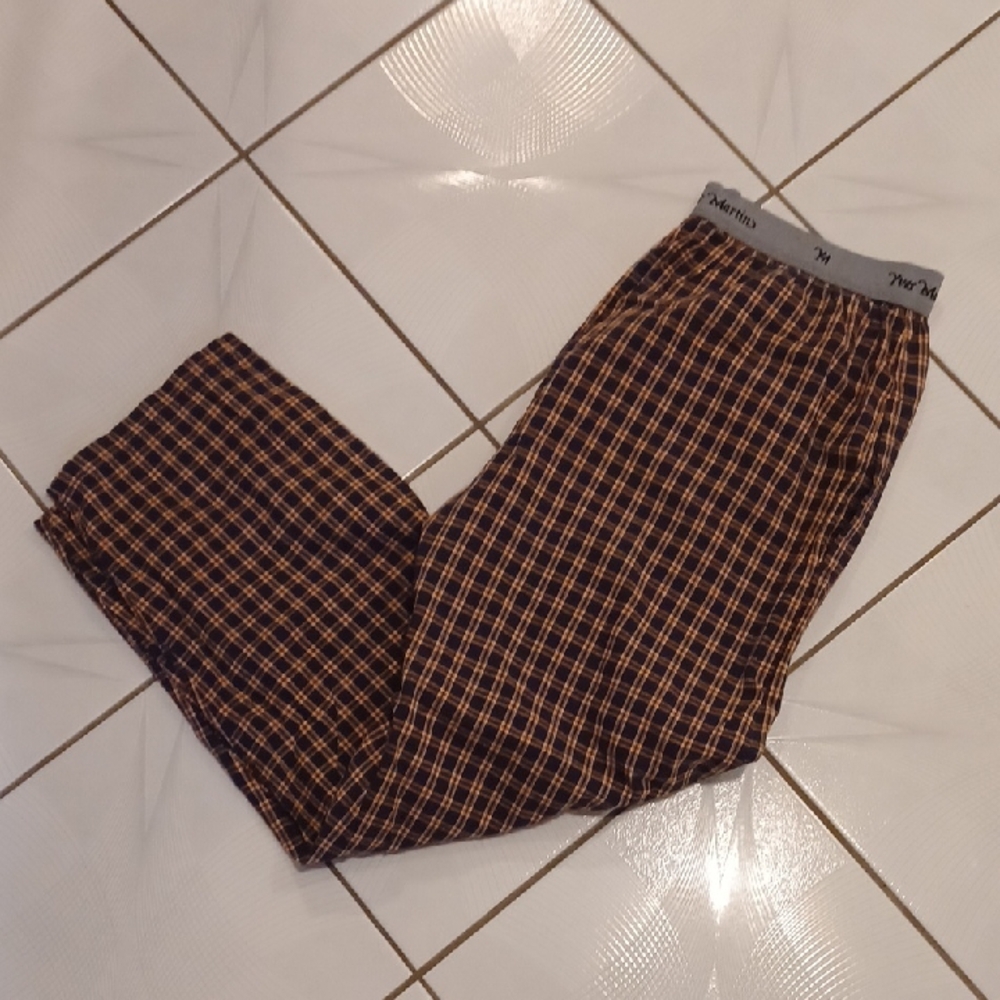 4/$60 Blue & Orange Plaid Pajama Bottoms - Size Large